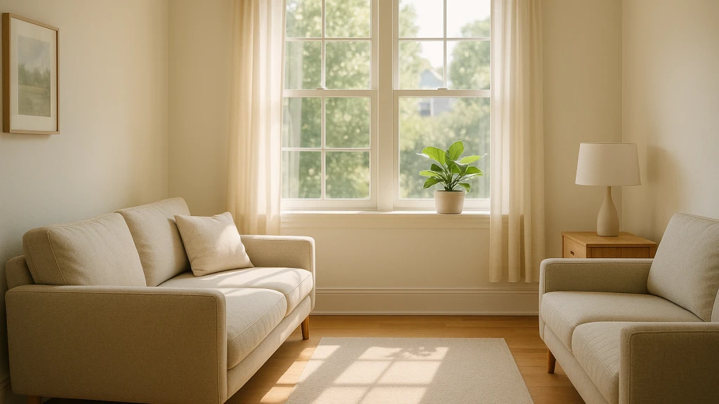 Soft daylight through a window in a clean, healthy Saint Paul living room