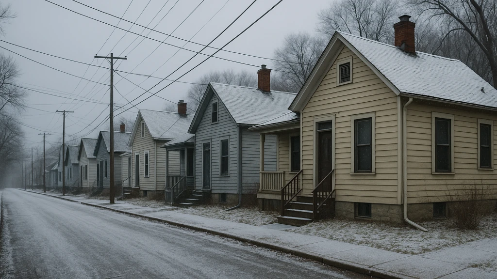 A row of older worker cottages along West Seventh Street in Saint Paul near the river bluff